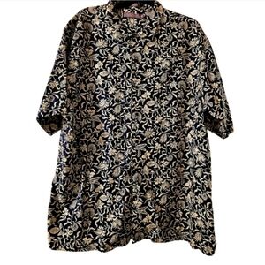 Floral Print Lyocell Linen Short Sleeve …